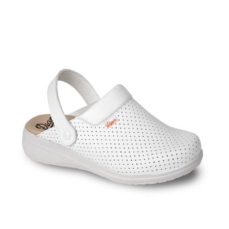 Zuecos unisex Dian mar picado blanco...