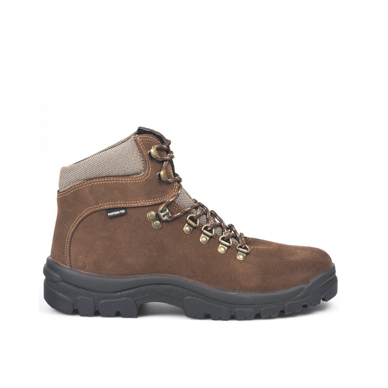 Botas de montaña y trekking unisex postigo 981 serraje marrón