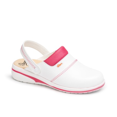 Zuecos unisex Dian mar blanco/fucsia...